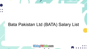 Bata Pakistan Ltd (BATA) Salary List