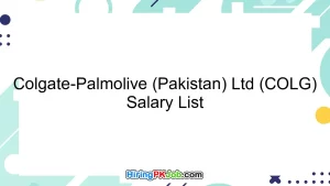 Colgate-Palmolive (Pakistan) Ltd (COLG) Salary List