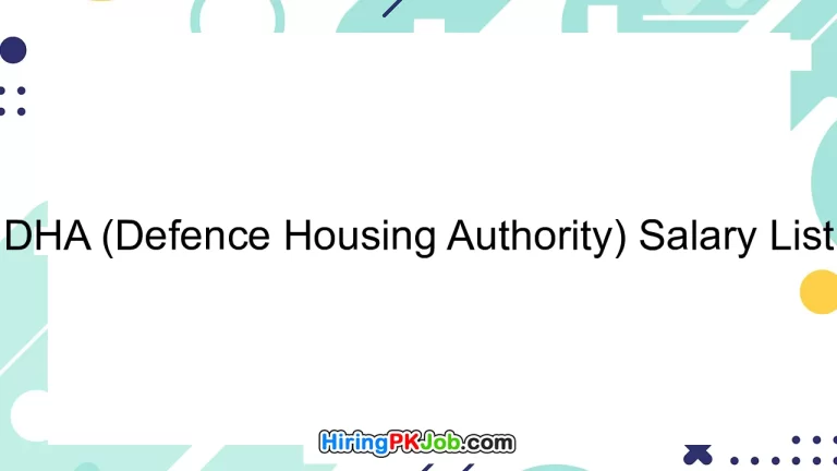 DHA (Defence Housing Authority) Salary List