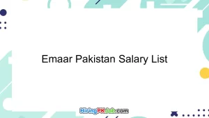 Emaar Pakistan Salary List