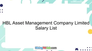 HBL Asset Management Company Limited Salary List