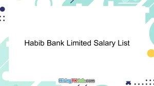 Habib Bank Limited Salary List