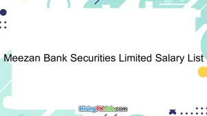 Meezan Bank Securities Limited Salary List