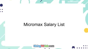 Micromax Salary List