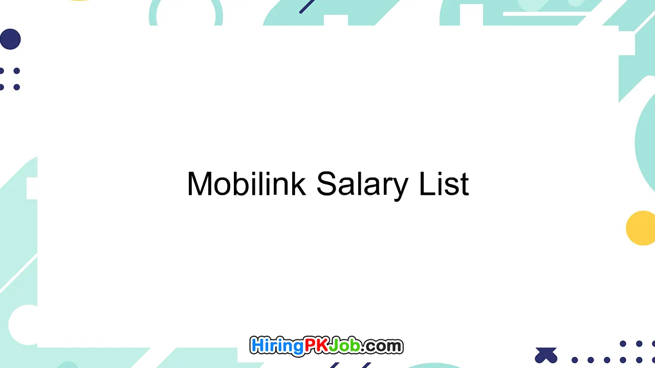 Mobilink Salary List