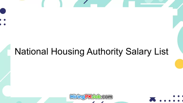 National Housing Authority Salary List