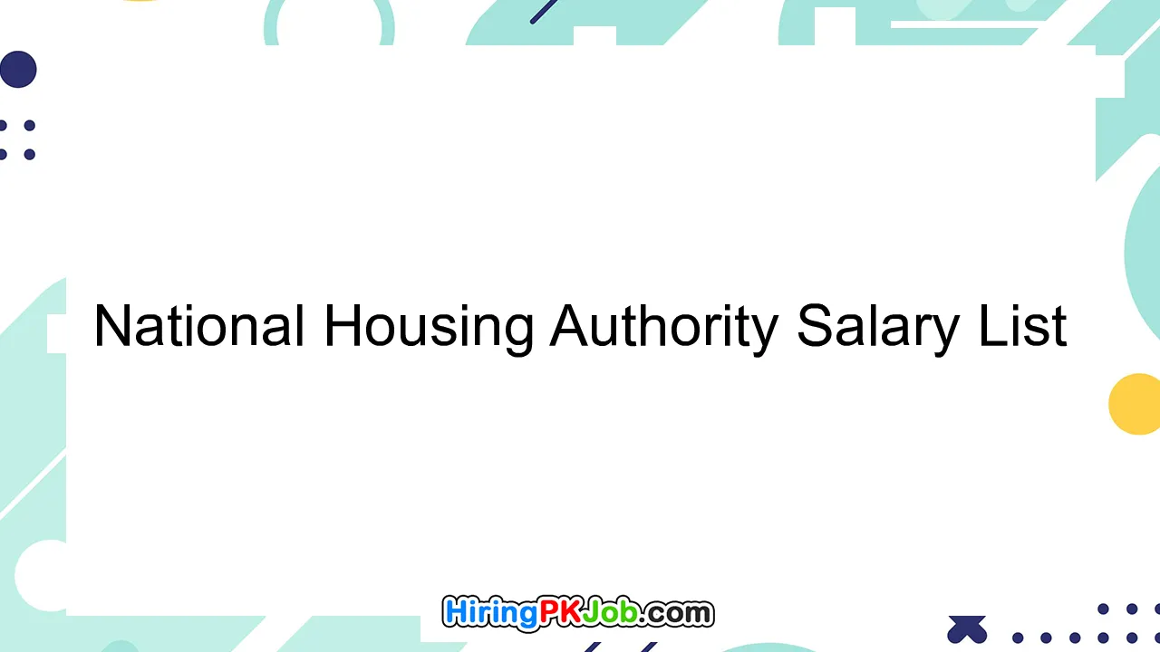 National Housing Authority Salary List