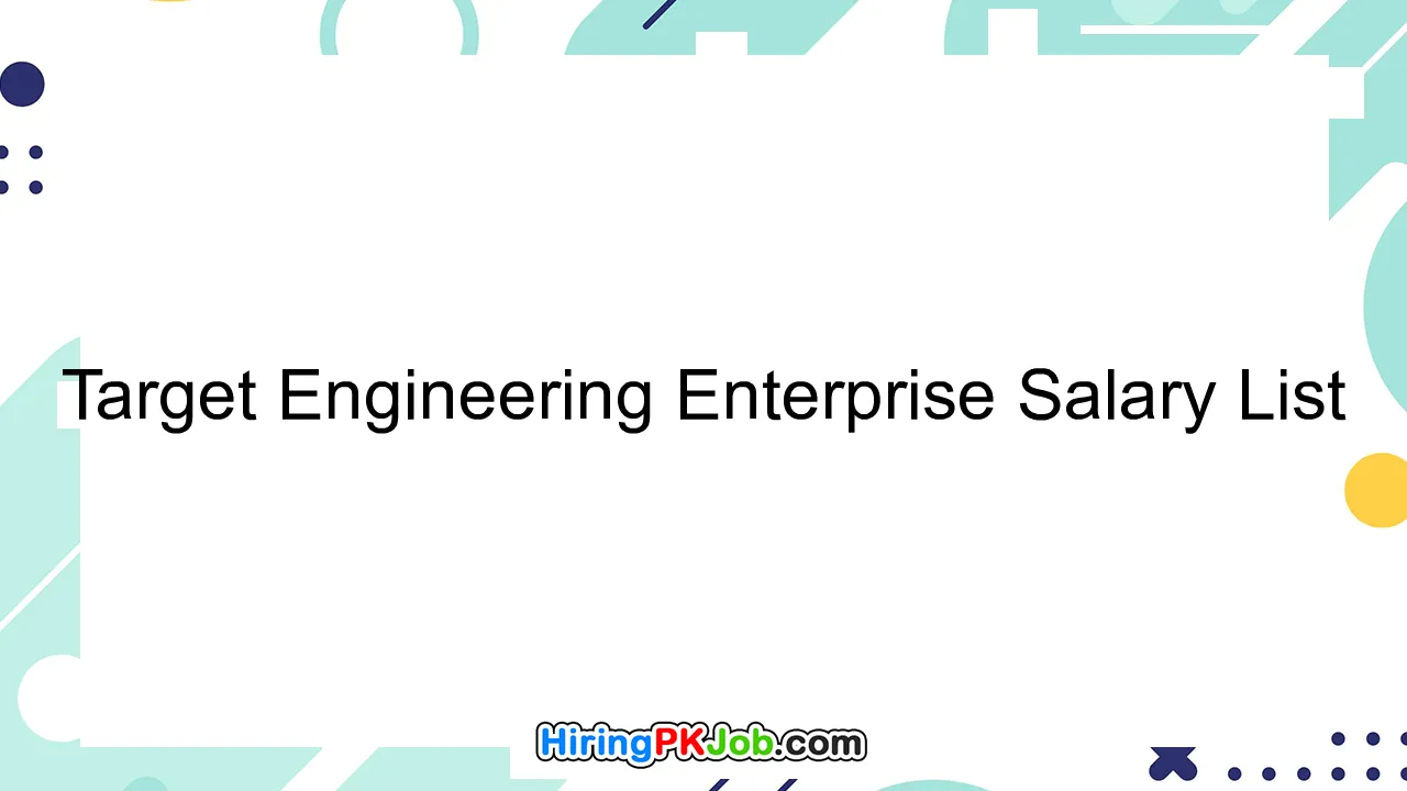 Target Engineering Enterprise Salary List