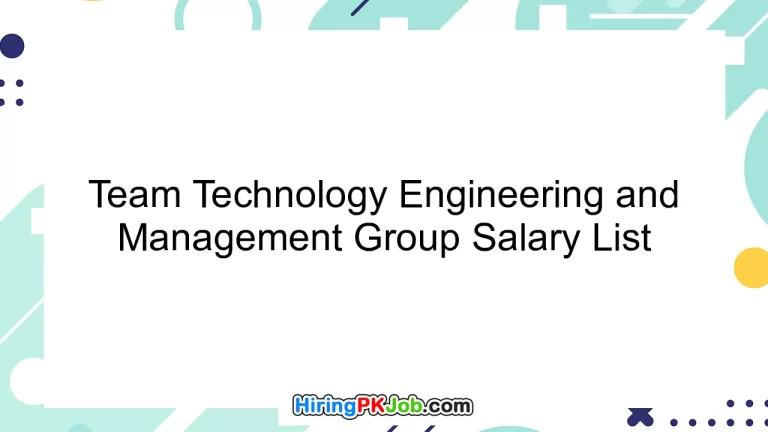 Team Technology Engineering and Management Group Salary List