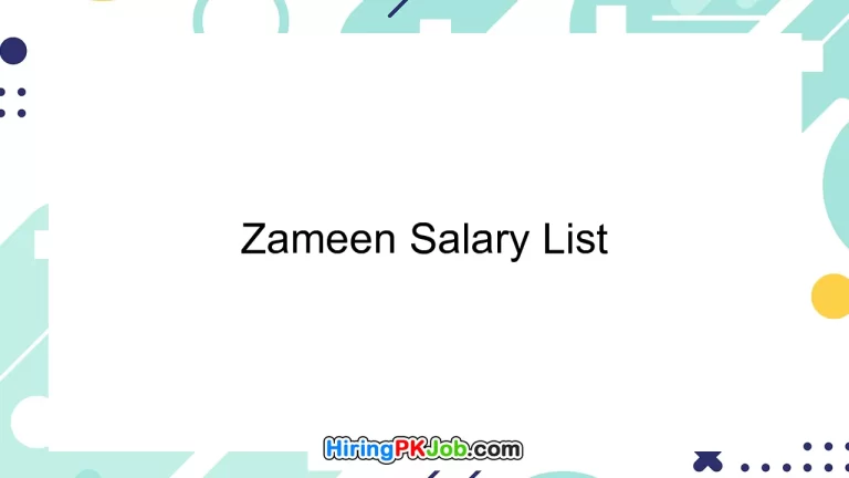 Zameen Salary List